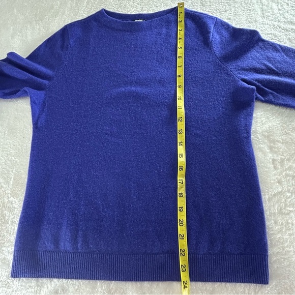 Talbots Blue/Purple Crew Neck Pure Cashmere Sweater Size LP - Picture 4 of 5